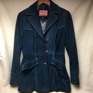 [sold] Vintage Ms. Pioneer Sz 10 blue suede jacket